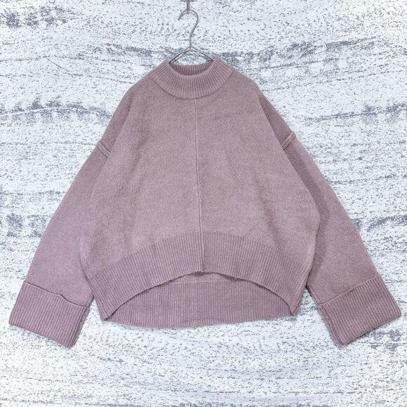Beams Heart High Neck Knit Dusty Pink Drop Shoulder Fall/Winter - Picture 1 of 5